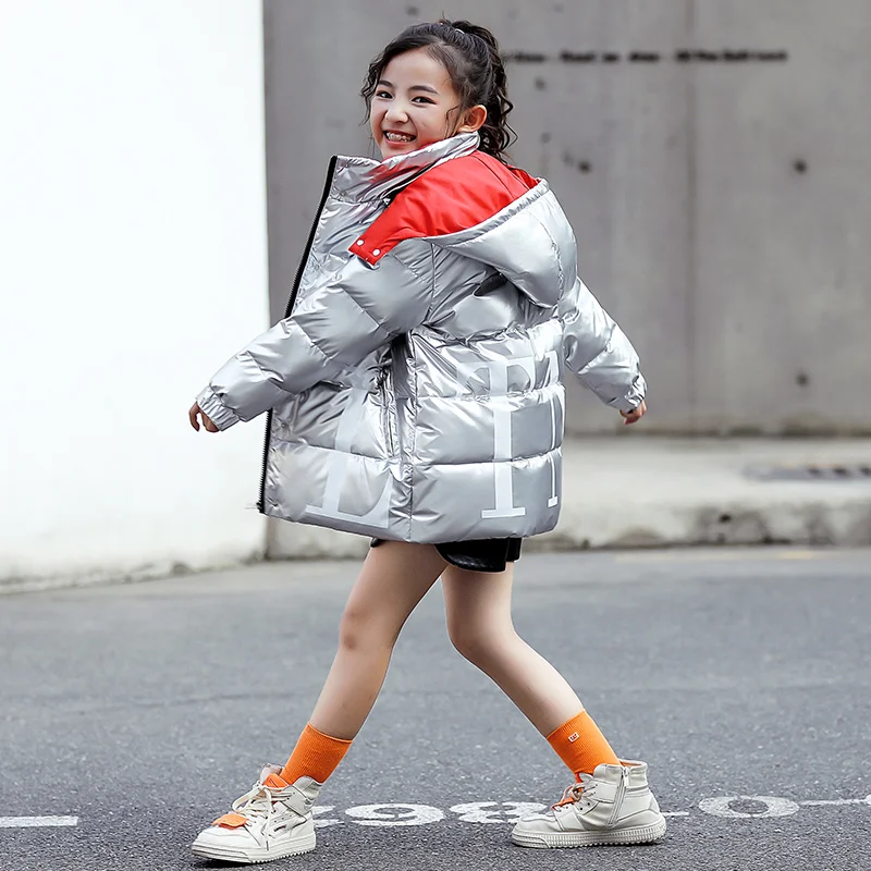 2019 модные детские пуховики Зимние водонепроницаемые пуховые пальто для