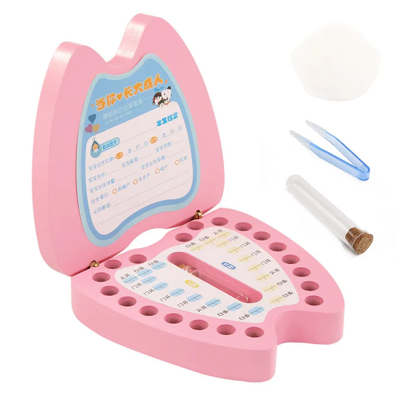 Caja de madera para guardar los dientes ca&iacute;dos del beb&eacute;, organizador de colecci&oacute;n de dientes de leche, recuerdo, regalos para ni&ntilde;os y ni&ntilde;as-3