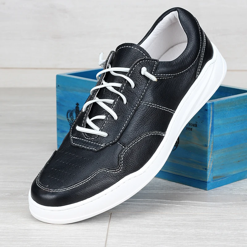 Кроссовки мужские из натуральной кожи дышащие модные повседневные сникерсы с