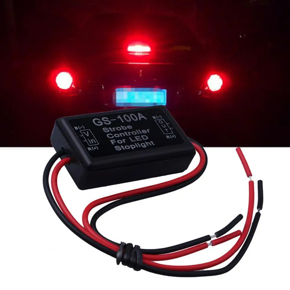 

12-24V Universal Car LED Brake Stop Light Lamp Flash Strobe Controller Flasher Module for Car Vehicles Signal Light