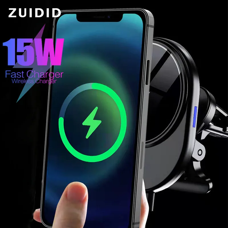 

Magnetic Qi Car Wireless Charger For iPhone 13 12 12 Pro Max 15W Magnet Automatic Sensor Air Vent Mobile Phone Holder Bracket