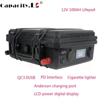 12v 200ah lifepo4 battery pack 85ah 100ah waterproof marine motor solar rv anderson rechargeable lithium battery
