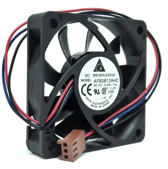 Afb0612hhc 6013 6015 60*60*13 мм 12 В 0.30a 3-жильный Вентилятор охлаждения с двумя подшипниками