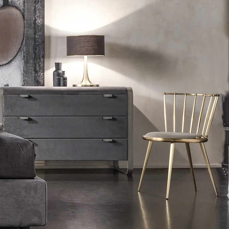 Модный скандинавский золотой железный стул современный дизайн туалетный столик
