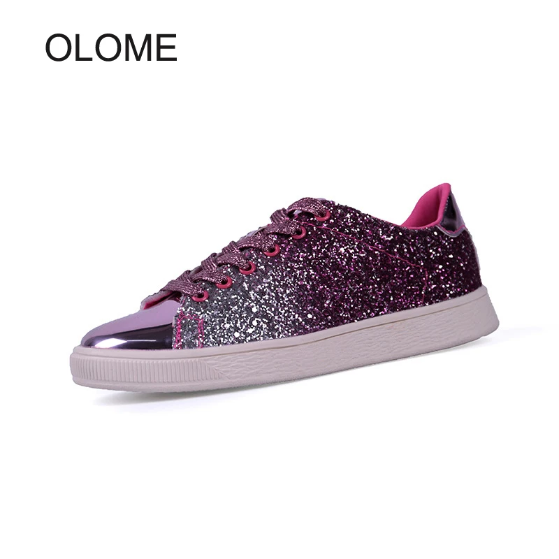 Весенняя Новинка 2020 года Женские кроссовки для отдыха с блестками Женская