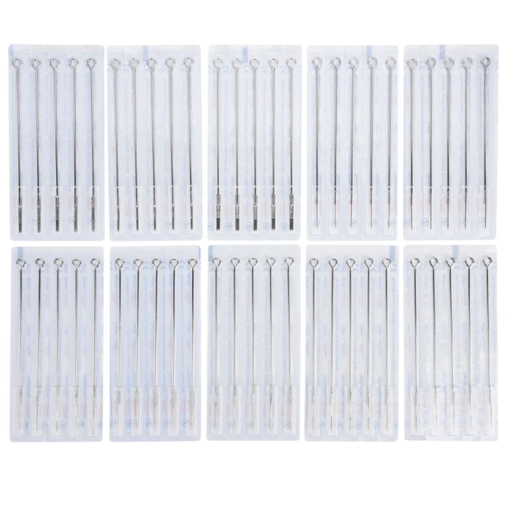 

50PCS Assorted Disposable Sterilized Tattoo Needles RL RS RM M1 Needles Tattoo Agujas Microblading Naalden Permanent Makeup