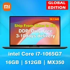Оригинальный ноутбук Xiaomi RedmiBook, 15,6-дюймовый ноутбук, Intel Core i7-1065G7 NVIDIA MX350 16 Гб DDR4 16,1 Гб SSD, компьютер на базе Windows 10