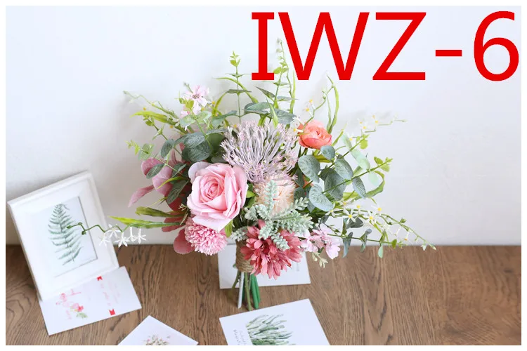 Новая имитация розы невесты цветок свадебный фото реквизит букет IWZ | Свадьбы и