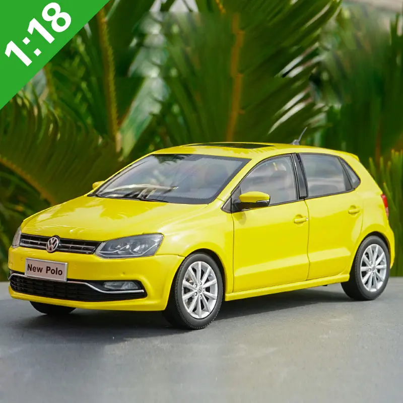 POLO 2016 Yellow Высокая тщательная 1:18 VW 2012 2013 POLOGTI сплав модель автомобиля статические металлические модельные автомобили оригинальная коробка для подарков коллекция - Цвет: POLO 2016 Yellow