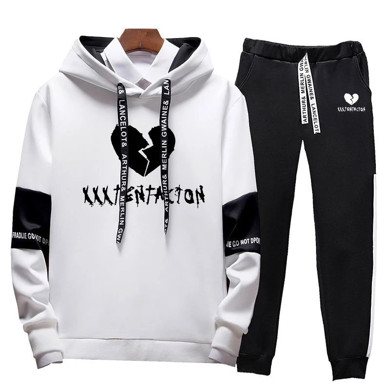 5 Мужская Новая повседневная толстовка в стиле хип-хоп XXXTentacion с принтом, комплект толстовки+ штаны, 2 комплекта пуловеров - Цвет: 5