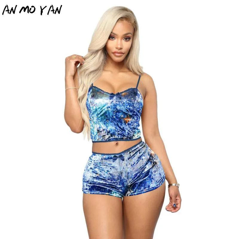 

European And American Summer Hollow Sexy Leopard Print Slim Velvet 2-piece Shorts Nightclub Wear Sexy Women