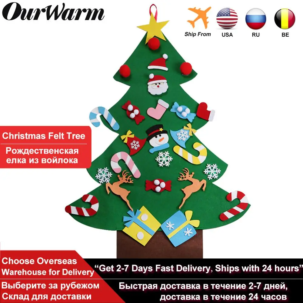 Дети DIY Войлок Рождественская елка Рождественское украшение для дома Navidad 2021