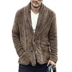 Мужское зимнее пальто 2021, однотонная плюшевая куртка с лацканами, толстая зимняя куртка, износостойкая мужская куртка для повседневной носки