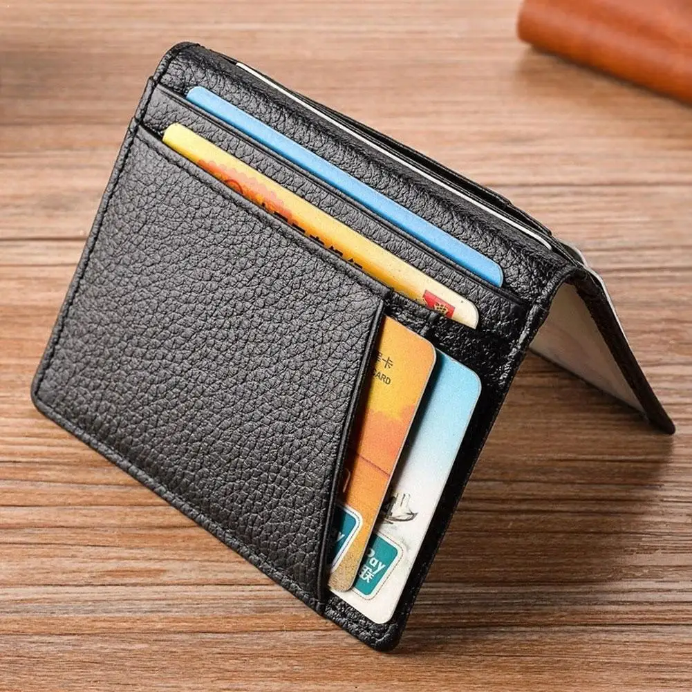 

Ultra Slim Blocking Leather Wallet Credit ID Card for Men Holder 2020 Purse Case Money Fashion Bag Women Wallets Id Card Holder