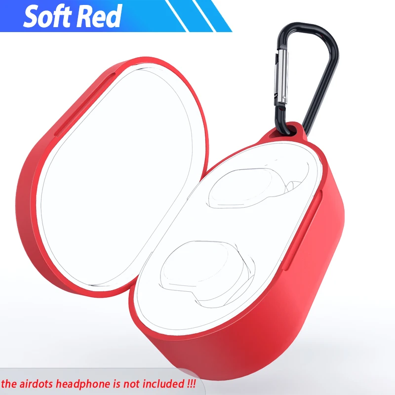 Red Защитный чехол для Xiaomi mi Airdots Red mi Airdots Air Dots чехол силиконовый чехол s Box Funda чехол Airdot Air dot защита - Цвет: Red