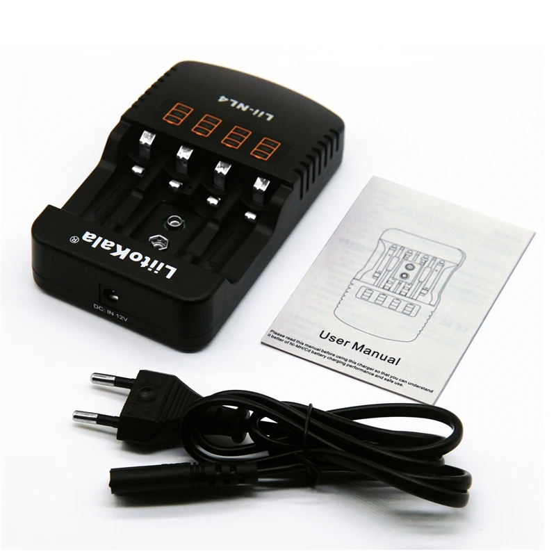 

LiitoKala Lii-NL4 Lii-ND4 1.2V AA AAA 9V Battery Charger Ni-MH Ni-Cd Rechargeable Batteries Wall Desk Charging for Travel