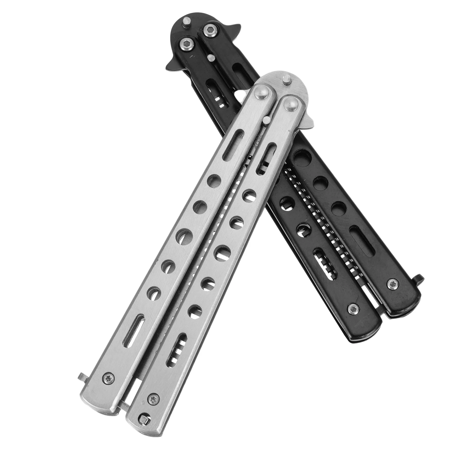 

2pcs Butterflies Cutter Trainer Stainless Steel Folding Useful Comb Trainer Tool