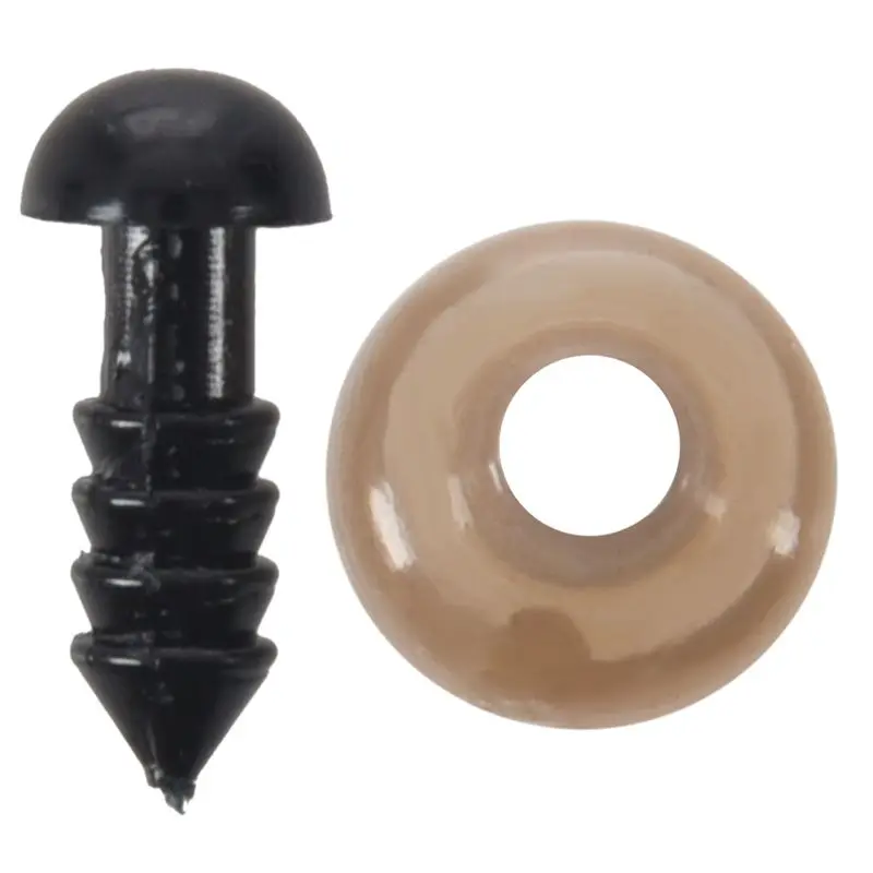 100 шт 6 мм черные пластиковые безопасные омыватели для глаз плюшевых игрушек