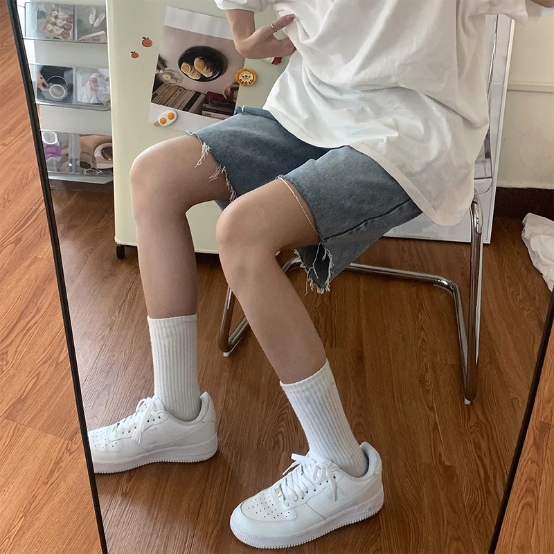 

Ripped Denim Shorts Women's Spring and Summer Korean Style High Waist Slimming All-Matching Internet Celebrity Fried Street