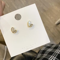 s925 silver needle retro love color earrings matching diamond mini small and cute drip earrings simple and versatile earrings