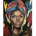 AMTMBS черная африканская женщина красные губы DIY живопись по номерам взрослые рисование на холсте фотографии по номерам