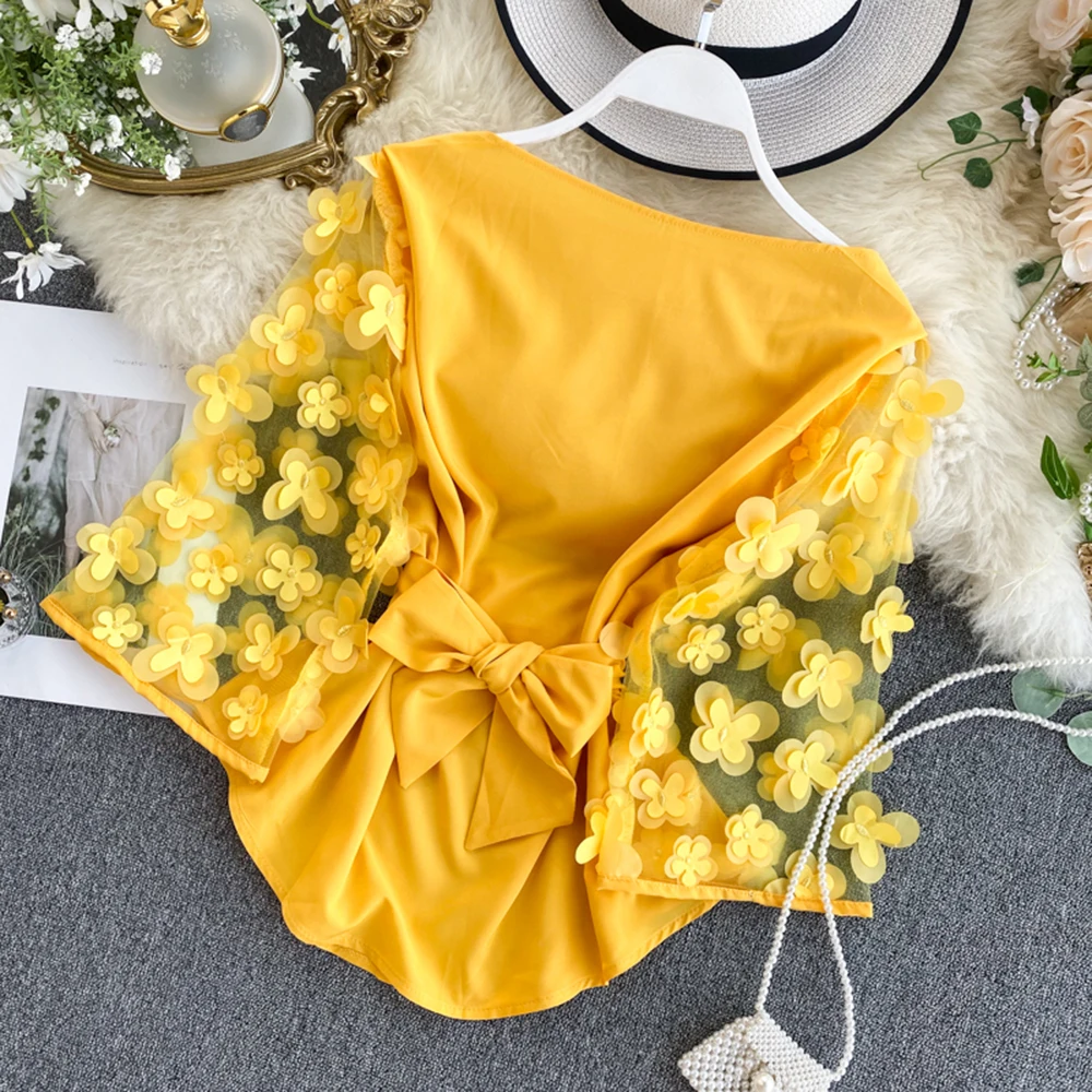 Модная женская цветочная Сетчатая футболка Blusa Mujer летние футболки для девушек