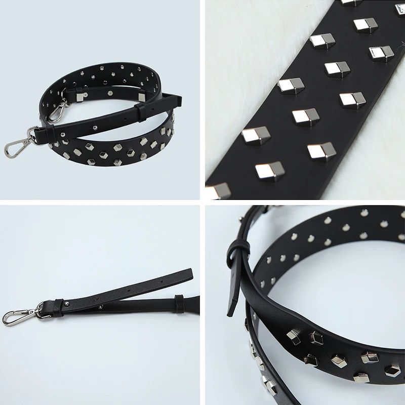 Широкий ремешок через плечо из искусственной кожи с заклепками для женщин