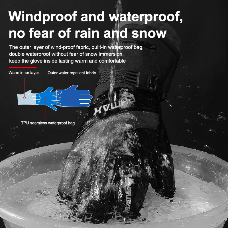 Зимние лыжные перчатки PHMAX уличные спортивные термоперчатки для сноуборда с