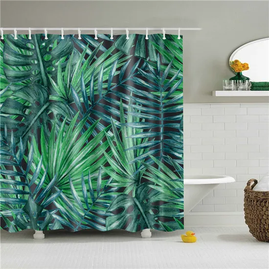 17 Тропический зеленый Растительный пальмовый лист Monstera кактус занавеска для ванной комнаты s Frabic Водонепроницаемый полиэстер занавеска для ванной с крючками - Цвет: 17