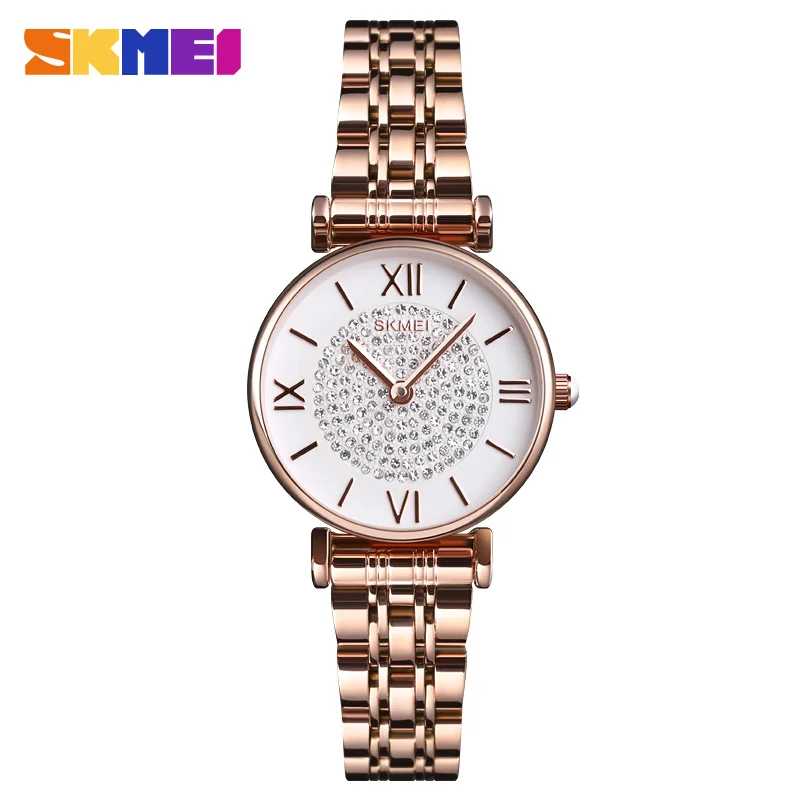 SKMEI Japan Quartz movement Women Ladies Watch Top Brand Stainless Steel Bracelet Female Wristwatch Clock Relogio Feminino 1533