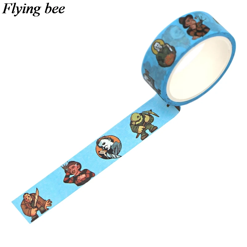 

20pcs/lot Flyingbee 15mmX5m Horror Adhesive Tape DIY Sticker Paper Washi Tape X0740
