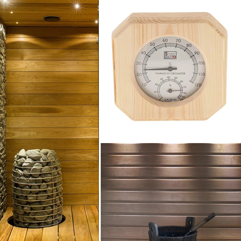 

2in1 Wood Thermometer Hygrometer Sauna Room Equipment Sauna Accessories