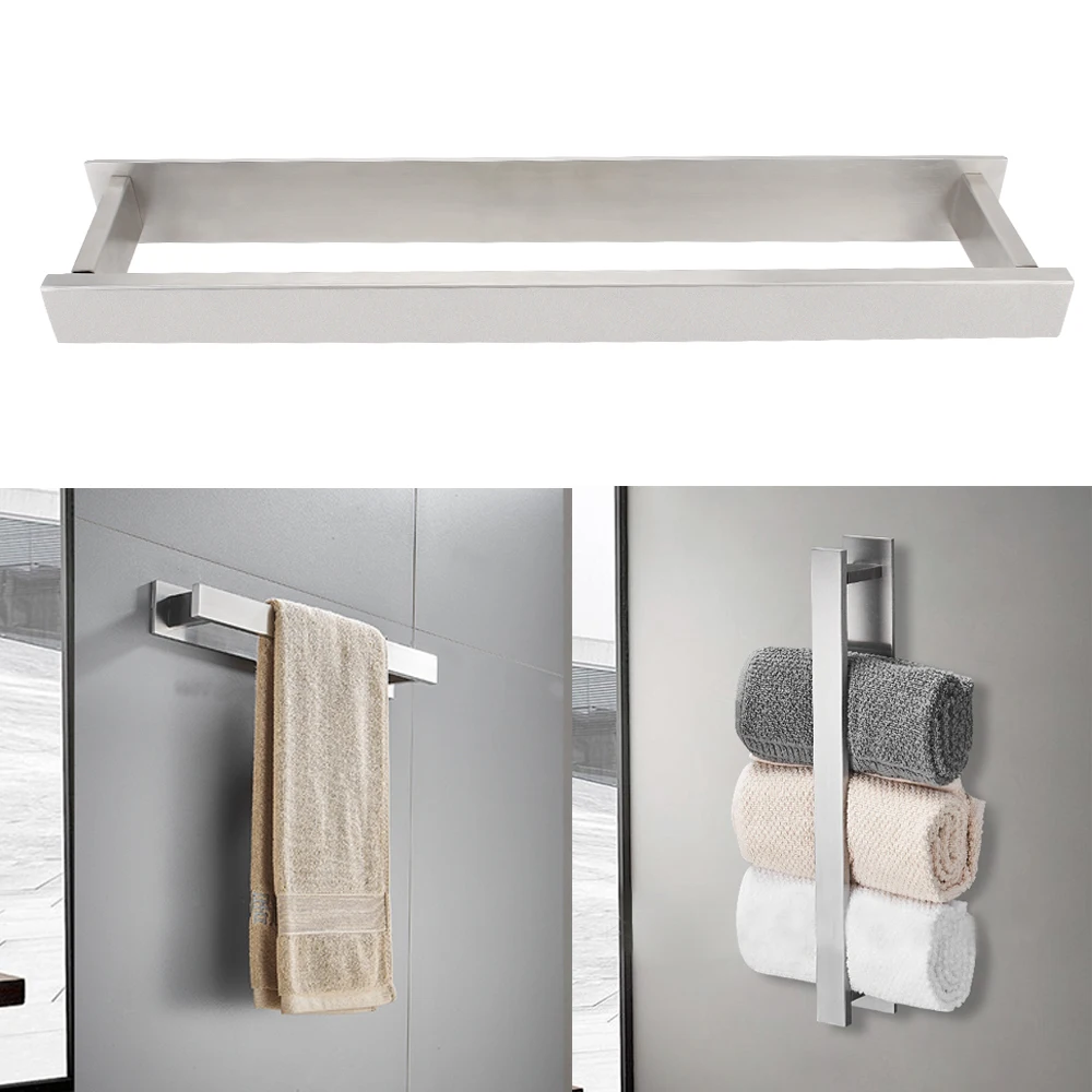 

Kitchen Tools Self-Adhesive Towel Rack Bathroom Stainless Steel Washcloth Holder Facecloth Shelf Kitchen Supplies Wall Mounted