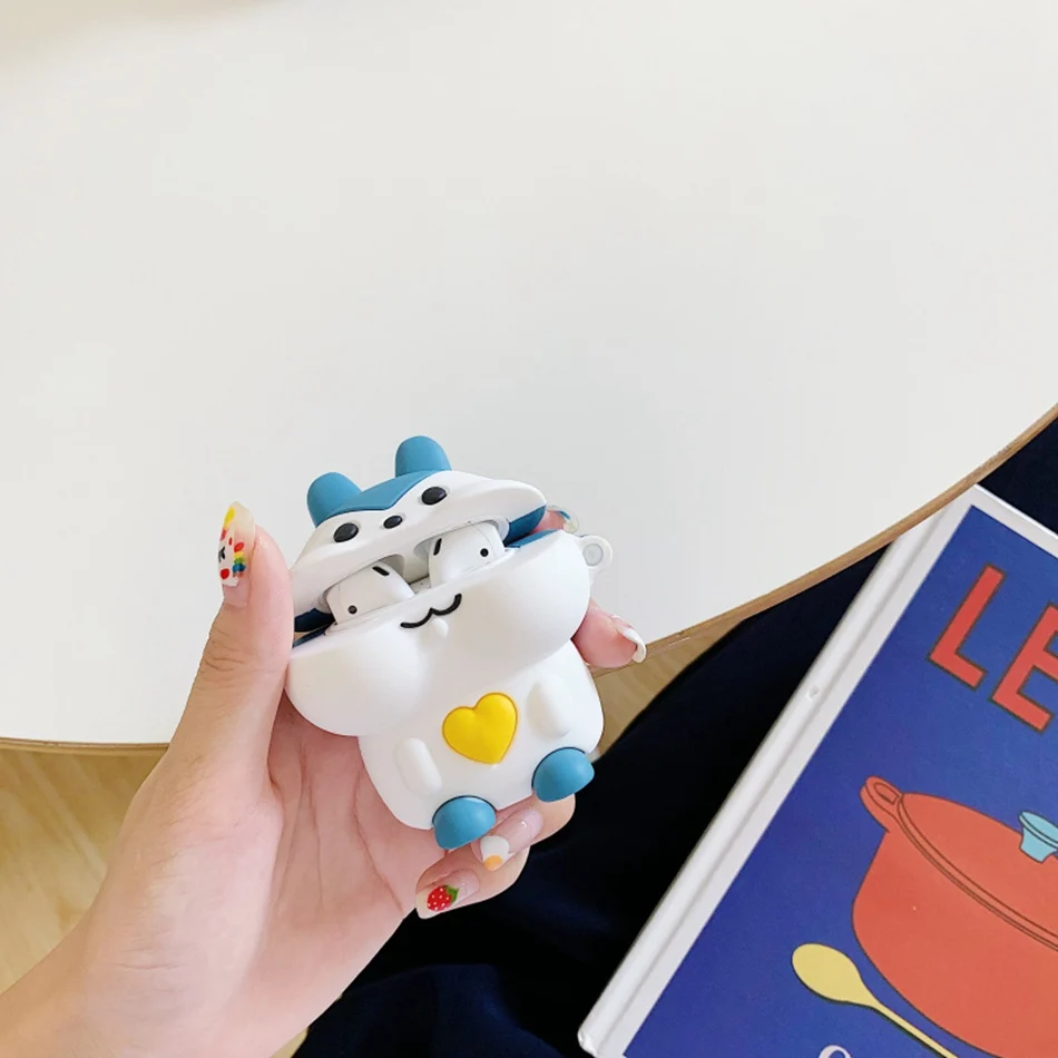 3D чехол для наушников для AirPods, силиконовый чехол, милый ins, медведь, собака, чехол для Apple Air pods 2, наушники/Earburd/Earpods, чехол, ремешок
