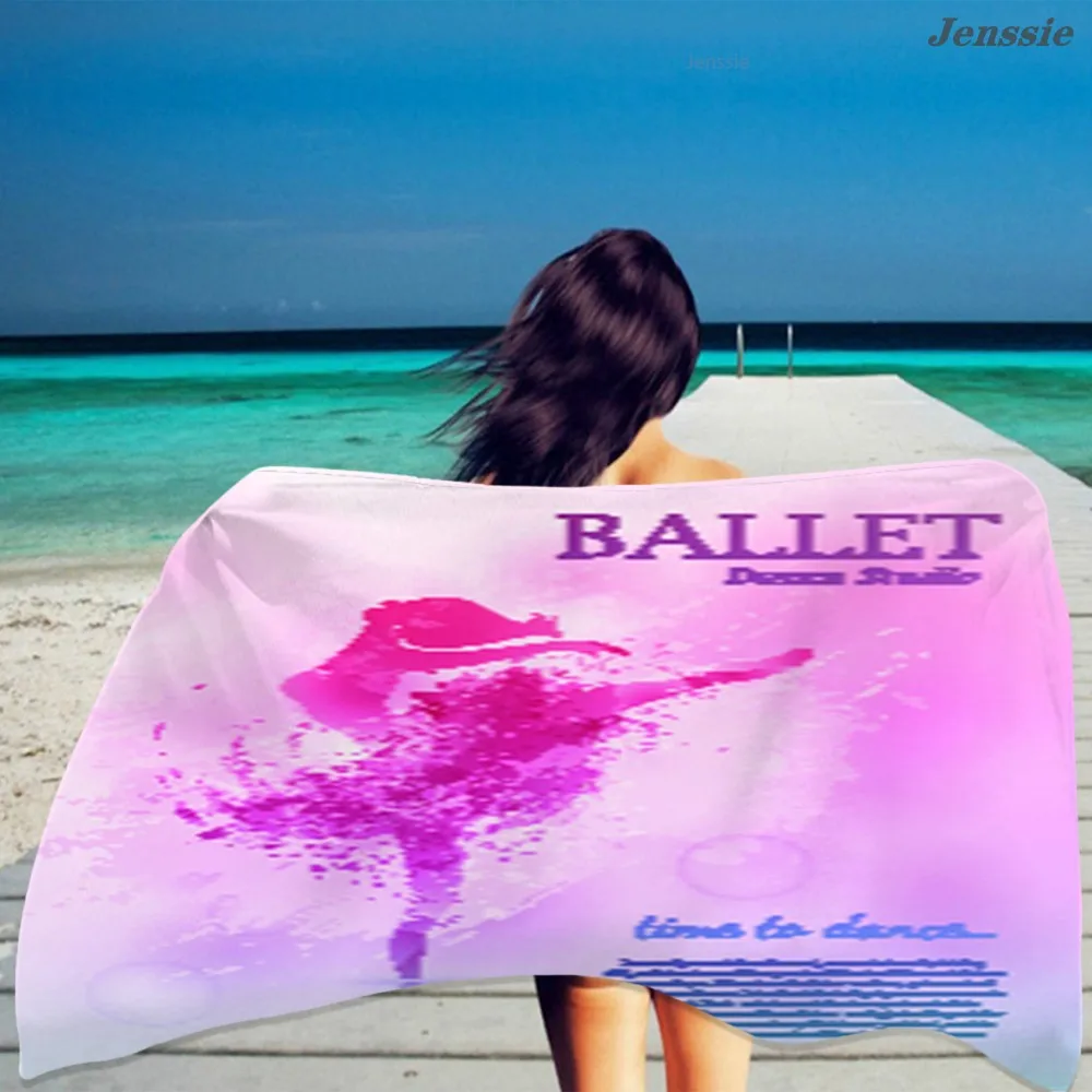 Мультяшное пляжное полотенце с 3D принтом балерины пляжный коврик одеяло