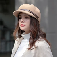 2021 hat womens autumn and winter woolen all match octagonal hat korean retro personality casual newsboy hat fashion beret