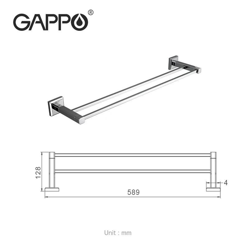 Бары настенные для полотенец GAPPO G3809 двойной держатель латунная вешалка туалета