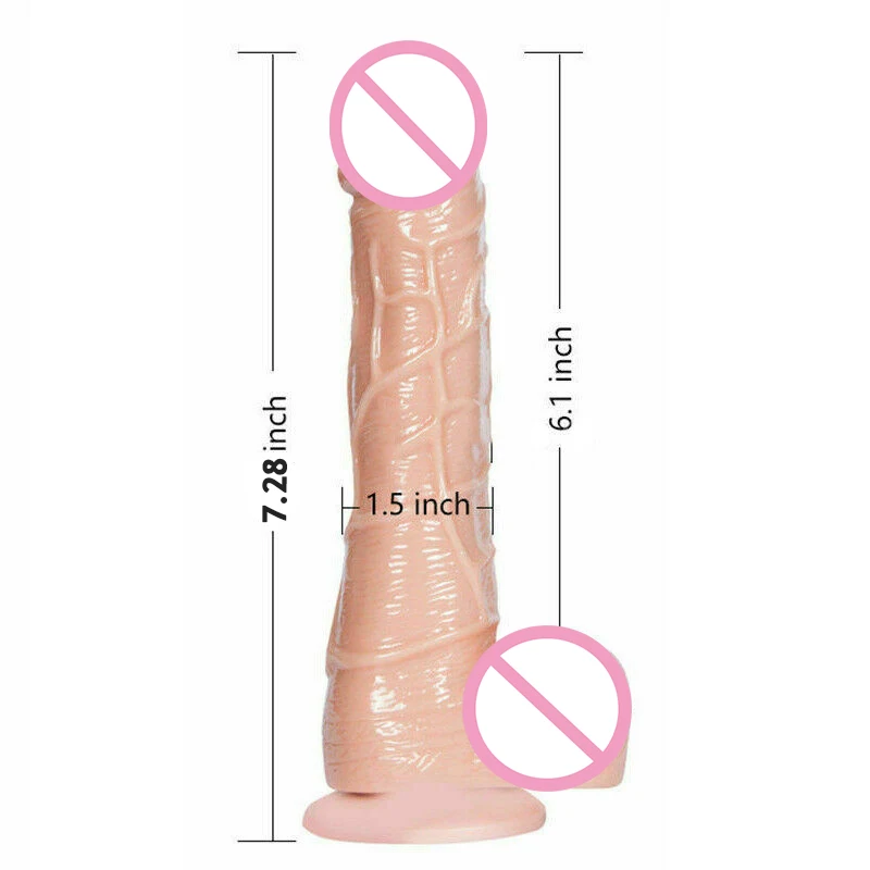 

Female Realistic Dildo Lifelike Huge Penis with Strong Suction Cup for Hands-free Play Sex Toys for Vaginal G-spot and Anal Play