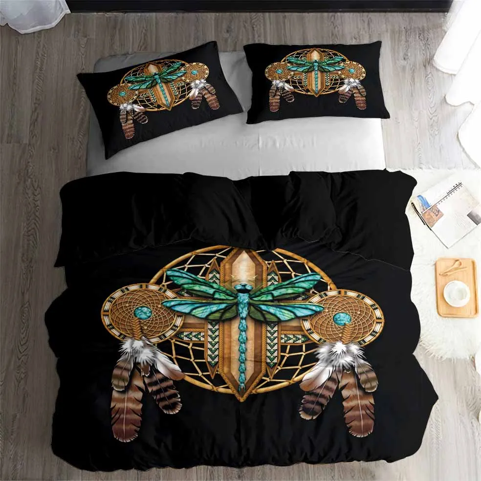 

HELENGILI 3D Bedding Set Indian culture Print Duvet cover set bedclothes with pillowcase bed set home Textiles