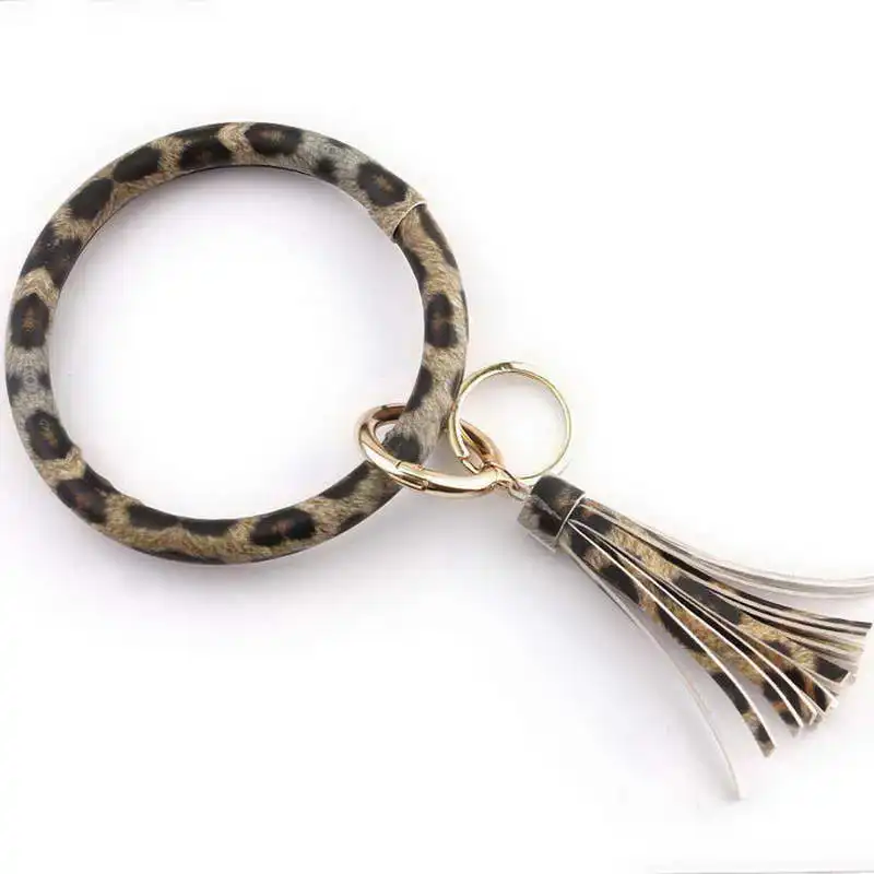 ZWPON горячая Распродажа, большой круглый брелок из искусственной кожи с кисточкой, женский браслет, брелок для девочек, брелок на запястье