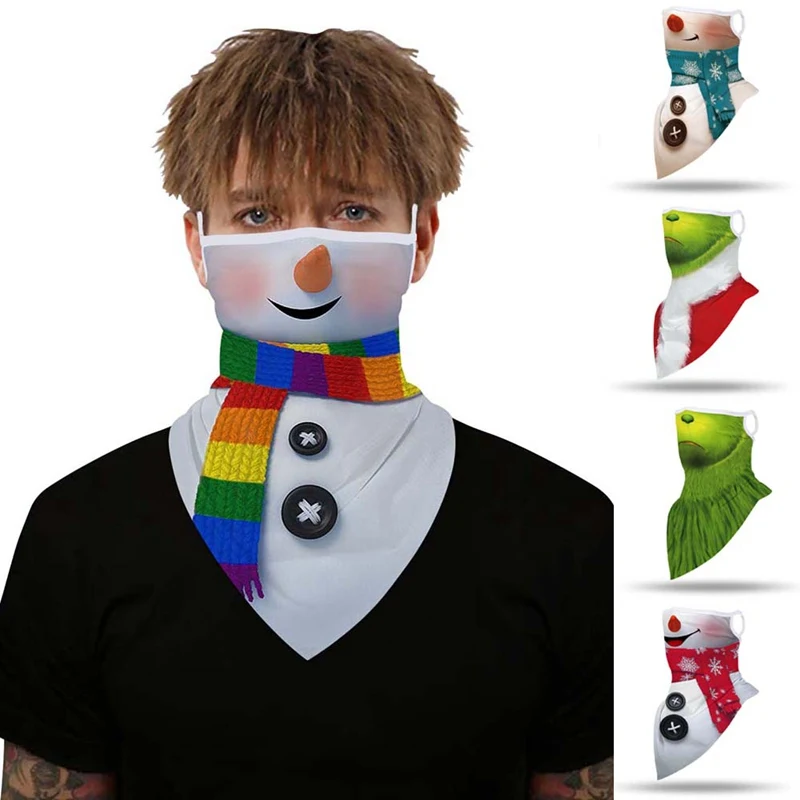 1 шт. Рождественский шейный шарф с принтом снеговика для езды на мотоцикле маски