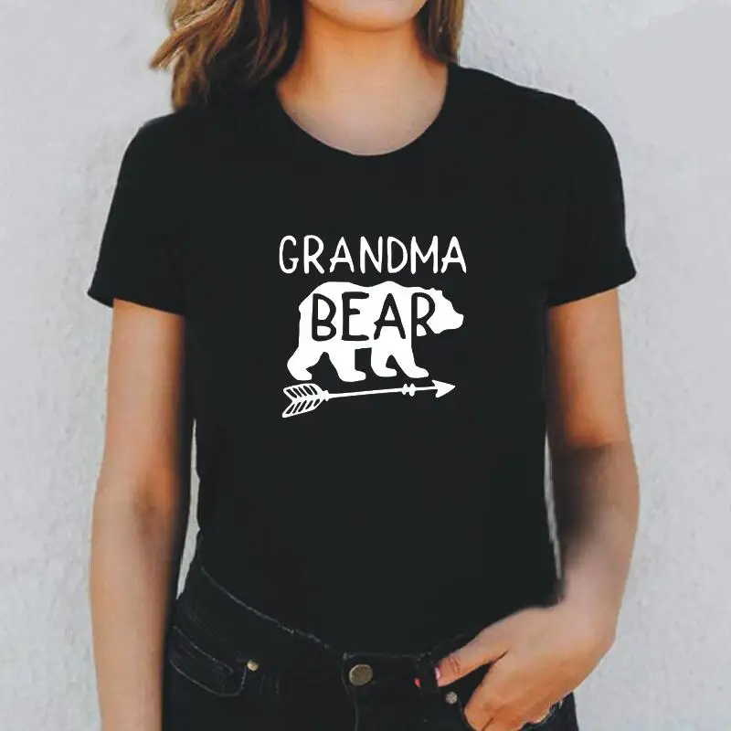 

Fashion GRANDMA BEAR Letter Print T Shirt Women Tops Summer Short Sleeve Tshirt Casual Harajuku Tee Shirt Femme Camiseta Mujer