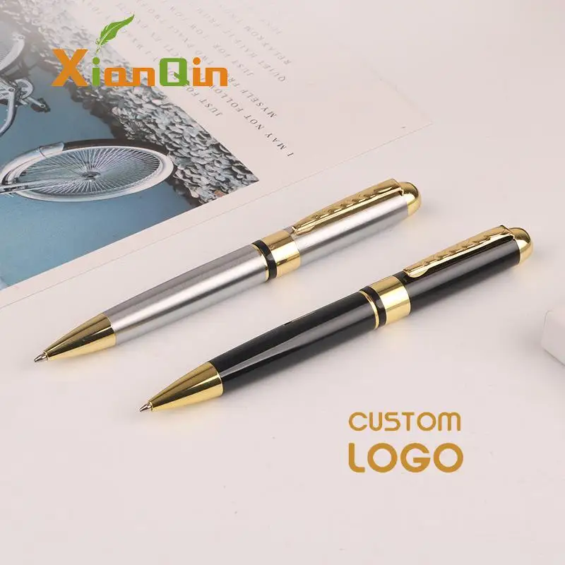

Personalized Gift Pen Metal Ballpoint Pen Customized Logo Pens Engrave Logo Company Name School Office Supplies 1.0mm Black Ink