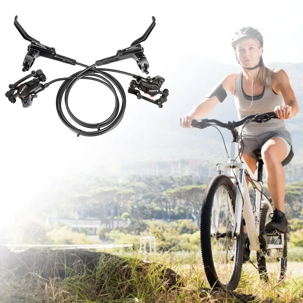 

Aluminum Alloy Mountain Bike Disc Brake Set Hydraulic Oil Disk Caliper Brake Set F160-R140 (front Brake) F180-R160 (rear Brake)