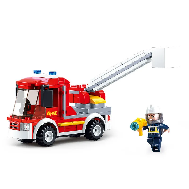 136 шт. город пожарный автомобиль строительных блоков в форме миньона Джорджа из