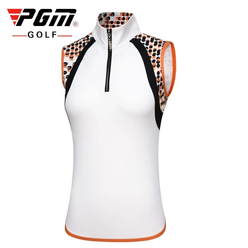 Pgm женская летняя дышащая футболка без рукавов Женская быстросохнущая для гольфа