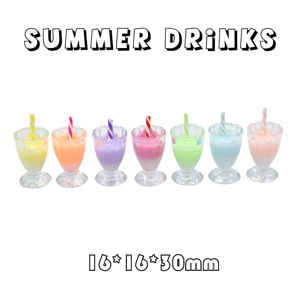 4pcs Resin Cocktail Cup Charms 3D Fruit Tea Pendants for DIY Earring Necklace Keychain Jewelry Making Accessories | Дом и сад