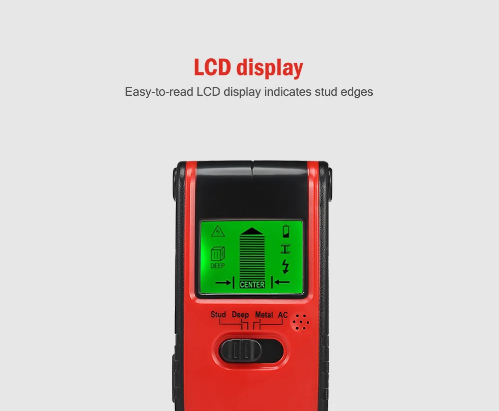 

TH240 Metal Detector 3 in 1 Wall Stud Center Finder Wood Metal AC Live Wire Scanner Detector