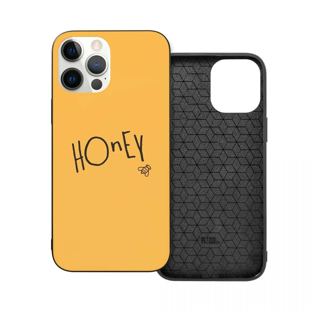 

Honey Bee PC Glass TPU Phone Bumper for iPhone 13 12 11 Xs Xr X Pro Max Mini 7 8 Se2 Plus 6 6S