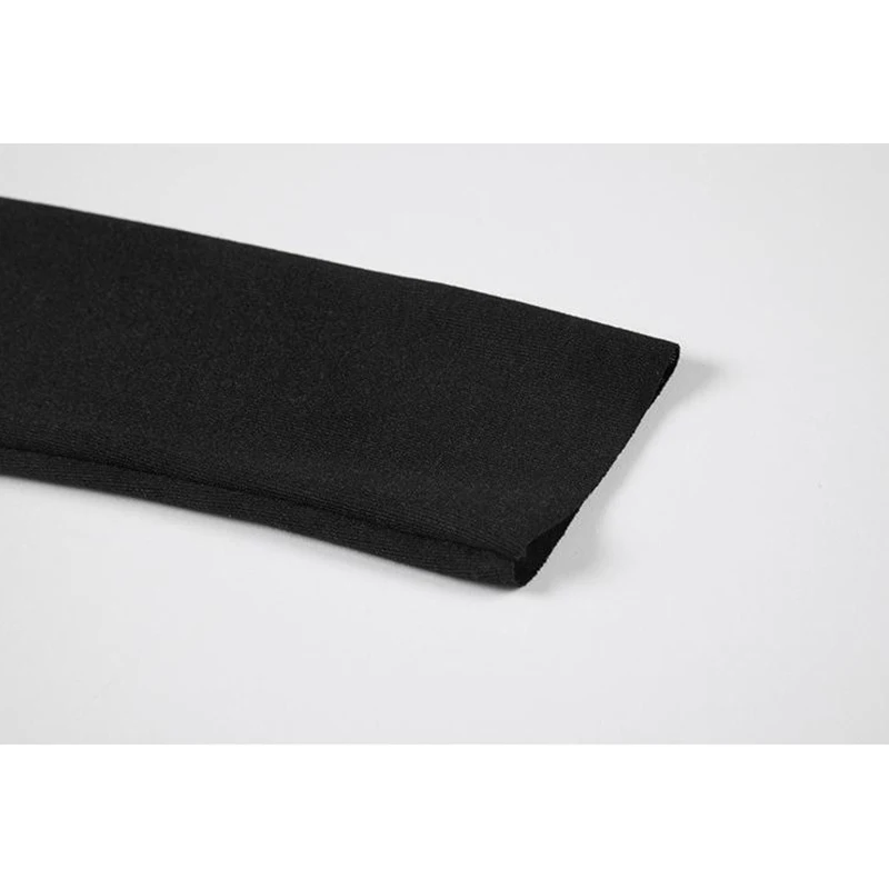 

Korean Style T Shirt Women Black Boutique Clothing Patchwork Ruched Ruffle Long Sleeve Bodycon Tees Lady 2021 Spring Ulzzang Top